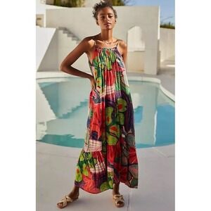 NWT Anthropologie Malika Tropical Print Maxi Dress M